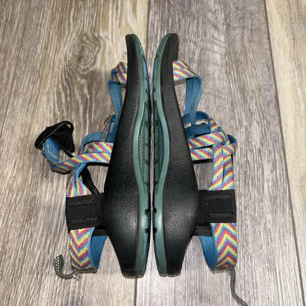 Chaco Multicolor Blue Aztec Strap Hiking Outdoor Sandals Youth US Size 13
